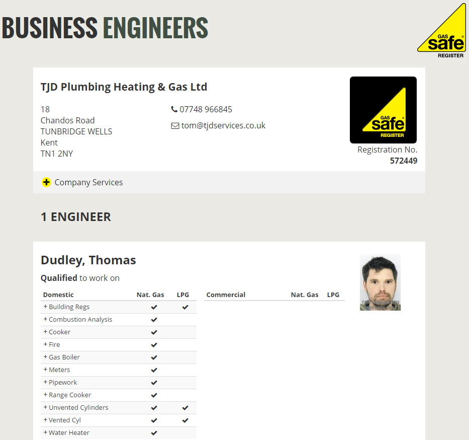 gas safe tunbridge wells